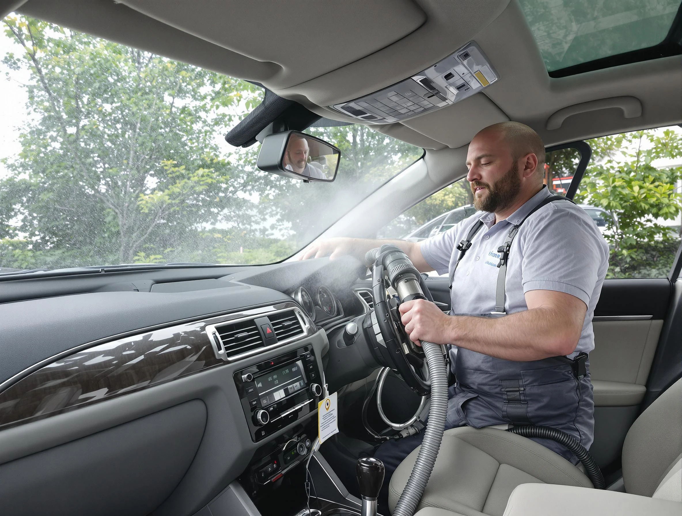 Slaughterville Air Duct Cleaning specialist performing professional car duct cleaning in Slaughterville